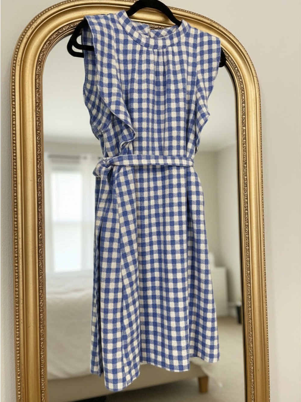 entro Blue and White Gingham Sleeveless Belted Midi Dress 🇺🇸🇺🇸 Ready